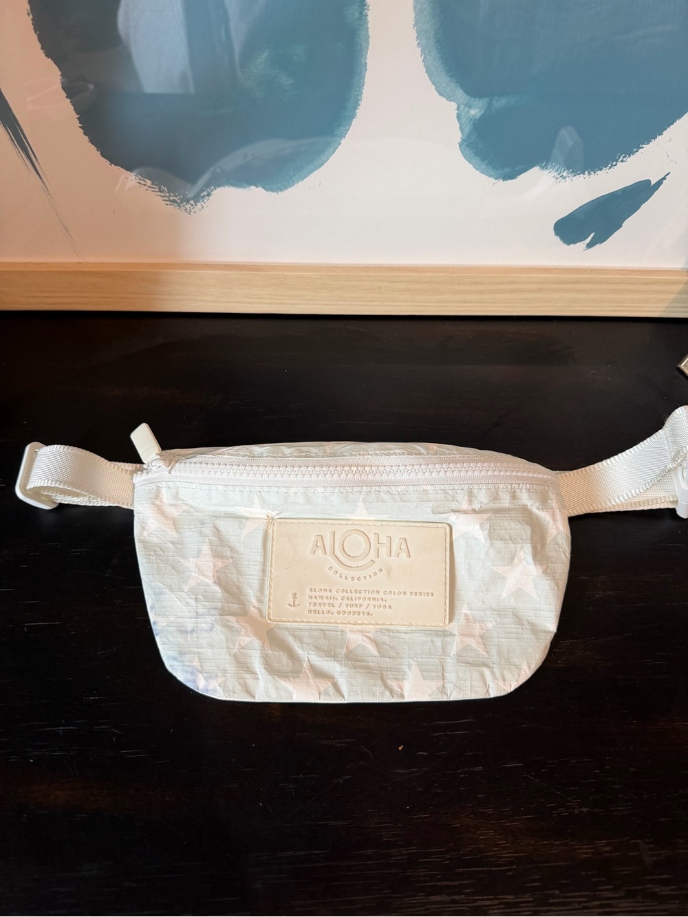 ALOHA Collection Pale Blue Star Print Crossbody Belt Bag